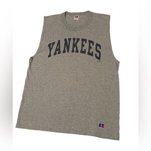 Vintage 2000s  New York Yankees Russel Sleeveless Tank Heather Gray L